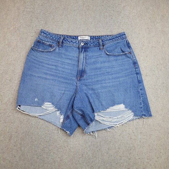 Abercrombie & Fitch Pants - Abercrombie Fitch Denim Jean Shorts Womens 33/16 Loose High Rise‎ Cut Off